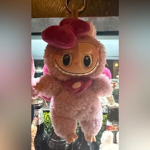 Adorable Pink Plush Keychain